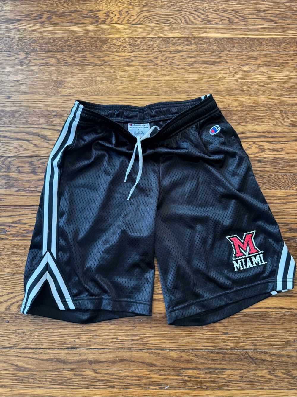 MIAMI UNIVERSITY (REDHAWKS) vintage style (Champion) Black Miami Athletic Shorts